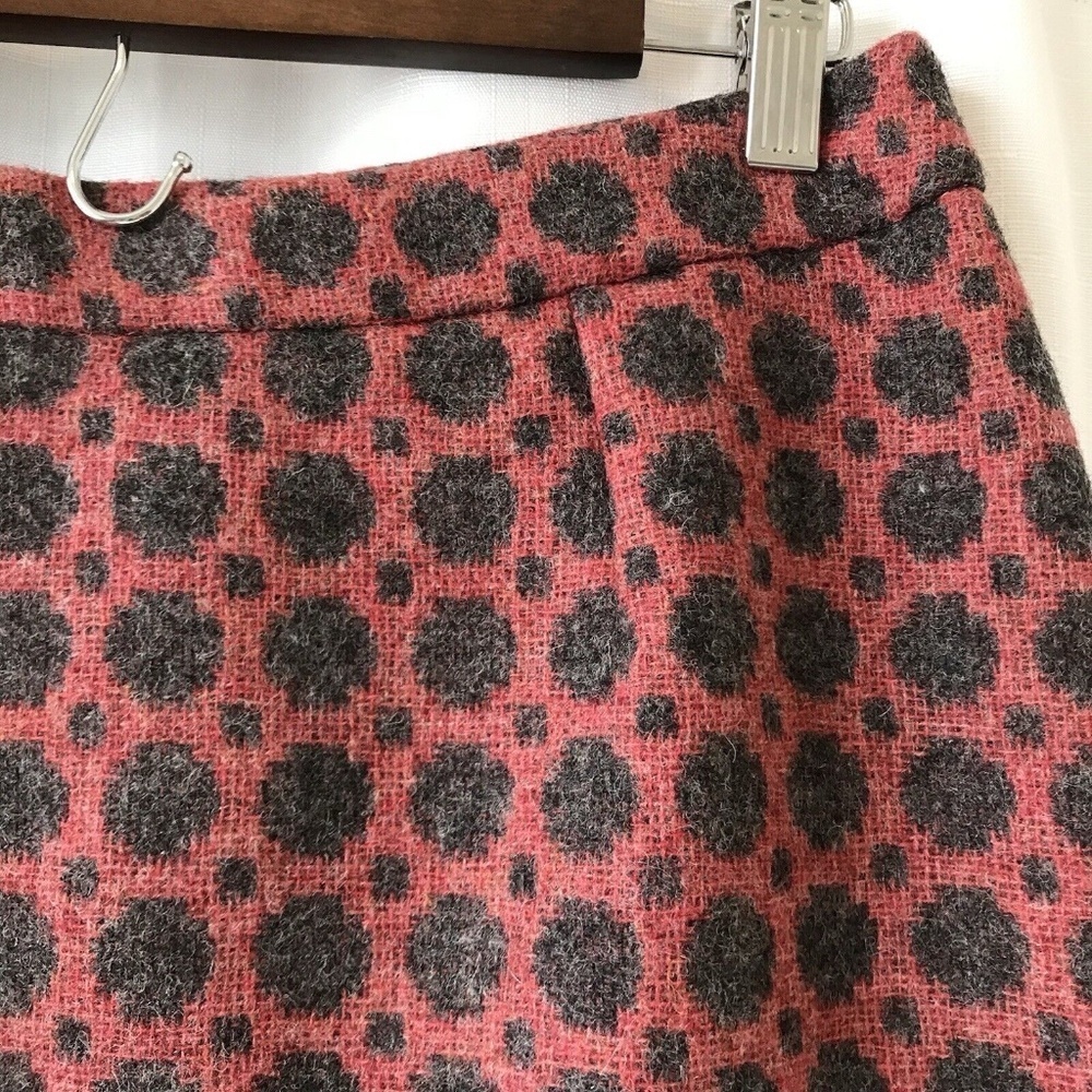 Boden Tweed Kilt British Tweed by Moon Skirt US Size 8 Red Polkadot - Picture 10 of 16